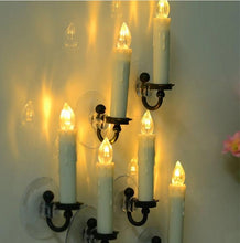Load image into Gallery viewer, New Year Christmas LED Candles Taper Candles Flickering With Remote Timer Battery Operated Waterproof Christmas Tree Candles, Warm White Window Candles Lights Flameless Remote Control Candles For Home Dinner Party Christmas Tree Decoration Lamp