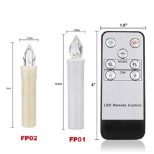 Load image into Gallery viewer, New Year Christmas LED Candles Taper Candles Flickering With Remote Timer Battery Operated Waterproof Christmas Tree Candles, Warm White Window Candles Lights Flameless Remote Control Candles For Home Dinner Party Christmas Tree Decoration Lamp