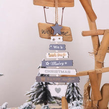 Load image into Gallery viewer, New Year Christmas Tree Bell Pendant Christmas Wooden Hanging Ornaments Letter Pendant Wooden Tree Decorations Star Bird Bow-Knot Letter Bells Design Wooden Hanging Decor For Christmas Tree Wind Wooden Hanging Gift Home Festival Decoration Accessories