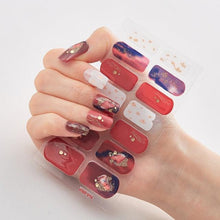 Load image into Gallery viewer, New Year Patterned Nail Decor Nail Polish Nail Art Stickers Full Beauty Sticker for Nails Nail Accessorie Christmas Nail Sticker 3D Nail Art Stickers Decal Slider Template Diy Nail Tool Decorations Nail Art Design Self Adhesive Luxury Designer Nail Sticke