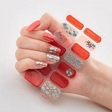 Load image into Gallery viewer, New Year Patterned Nail Decor Nail Polish Nail Art Stickers Full Beauty Sticker for Nails Nail Accessorie Christmas Nail Sticker 3D Nail Art Stickers Decal Slider Template Diy Nail Tool Decorations Nail Art Design Self Adhesive Luxury Designer Nail Sticke