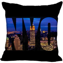Load image into Gallery viewer, New York Pillow Cover Square Cushion Cover Christmas Zippered Pillow Case for Sofa Bed Home Decor 40*40cm,45*45cm(One Side)