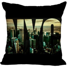 Load image into Gallery viewer, New York Pillow Cover Square Cushion Cover Christmas Zippered Pillow Case for Sofa Bed Home Decor 40*40cm,45*45cm(One Side)