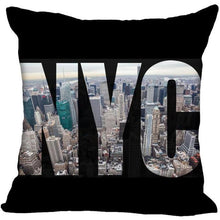 Load image into Gallery viewer, New York Pillow Cover Square Cushion Cover Christmas Zippered Pillow Case for Sofa Bed Home Decor 40*40cm,45*45cm(One Side)