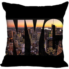 Load image into Gallery viewer, New York Pillow Cover Square Cushion Cover Christmas Zippered Pillow Case for Sofa Bed Home Decor 40*40cm,45*45cm(One Side)