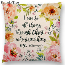 Load image into Gallery viewer, Newest Floral Quotes Decorative Pillow Covers Fresh Flowers Garland Inspirational Words Decorative Cotton Linen Throw Pillow Cushion Covers And Gifts For Women Daughter Mum Best Friend Birthday Home Decorations