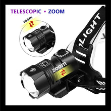 Load image into Gallery viewer, Newest Waterproof XHP199 16-Core Super Bright Powerful Lantern Headlamp XHP110 LED USB Flashlight XHP50 Headlight Rechargeable 18650 Zoom Torch Light