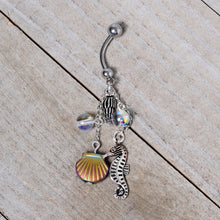 将图片加载到图库查看器,Handmade Ocean Joy Dangle Belly Ring Created with Crystals