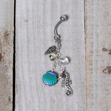 将图片加载到图库查看器,Handmade Ocean Joy Dangle Belly Ring Created with Crystals