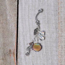 将图片加载到图库查看器,Handmade Ocean Joy Dangle Belly Ring Created with Crystals