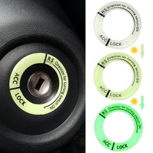 Load image into Gallery viewer, Night Luminous Car Ignition Start Stop Button Fluorescent Circle Luminous Ring Cover Start Stop Button Luminous Start Stop Button Ring Cover Trim Universal Ignition Key Ring Stickers Auto Motorcycle 3D Decals Decoration Fluorescent Circle Auto Interior
