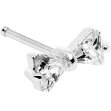 Load image into Gallery viewer, 20G 1/4 Clear CZ Gem Bow Tie Formal Nose Bone