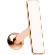 Load image into Gallery viewer, 1/4 9mm Rose Gold IP Rectangle Internal Thread Daith Cartilage Tragus