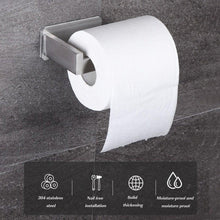 Load image into Gallery viewer, No-Drill Self Adhesive Toilet Paper Holder Stainless Steel Bathroom Kitchen Roll Paper Accessory Tissue Towel Rack Metal Holders Toilet Tissue Roll Holders Dispenser And Hangers Wall Mounted For Bathroom Kitchen Stainless Steel Modern Square Style