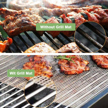 Load image into Gallery viewer, Non-stick Barbecue Mesh Mat Reusable Heat Resistance BBQ Baking Net Pad Kitchen Cooking BBQ Mat Liner Accessories Outdoor BBQ Tool Non Stick BBQ Grill Mats Reusable BBQ Grilling Sheets Silicone Brush Easy to Clean BBQ Accessories