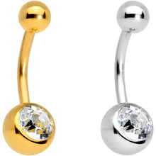 Load image into Gallery viewer, Clear Gem Multi Color Anodized Titanium Belly Ring Set of 5