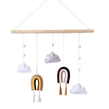 将图片加载到图库查看器,Nordic Healthier Style Cute Felt Clouds Shape Handmade Wall Hanging Fairy Tales Ornament Wooden Stick Tassel Pendant Hanging Ornaments For Kids Room Decoration Photography Props