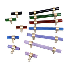 将图片加载到图库查看器,Nordic Modern Wardrobe Dresser Drawer Pull Cabinet Door Handle Knobs Cabinet Handle Pure Copper Double Hole Crystal Handle Brass Walnut Kitchen Wardrobe Cabinet Hardware Pull Handle Adjustable Hole