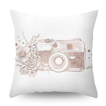 将图片加载到图库查看器,Nordic Style Pillow Covers Plant Letter Flower Geometric Sofa Cushion cover Headrest Pink Party Decorations Gift For Kids Geometric Decorative Throw Pillow Covers Square Cotton Cushion Covers Outdoor Sofa Home Pillow Covers