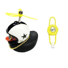 Load image into Gallery viewer, Normal Airscrew Helmet Standing Duck Broken Wind Small Yellow Duck Bike Motor Riding Cycling Lights Bicycle Accessories Rubber Yellow Duck Toy Bike Ornaments Yellow Duck With Proper Helmet Cool Decorations
