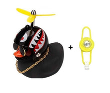 Load image into Gallery viewer, Normal Airscrew Helmet Standing Duck Broken Wind Small Yellow Duck Bike Motor Riding Cycling Lights Bicycle Accessories Rubber Yellow Duck Toy Bike Ornaments Yellow Duck With Proper Helmet Cool Decorations