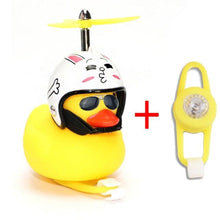 Load image into Gallery viewer, Normal Airscrew Helmet Standing Duck Broken Wind Small Yellow Duck Bike Motor Riding Cycling Lights Bicycle Accessories Rubber Yellow Duck Toy Bike Ornaments Yellow Duck With Proper Helmet Cool Decorations