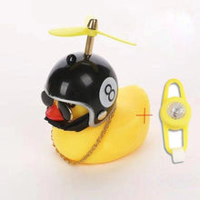 Load image into Gallery viewer, Normal Airscrew Helmet Standing Duck Broken Wind Small Yellow Duck Bike Motor Riding Cycling Lights Bicycle Accessories Rubber Yellow Duck Toy Bike Ornaments Yellow Duck With Proper Helmet Cool Decorations