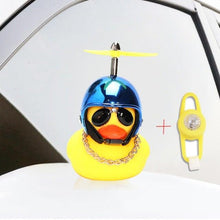 Load image into Gallery viewer, Normal Airscrew Helmet Standing Duck Broken Wind Small Yellow Duck Bike Motor Riding Cycling Lights Bicycle Accessories Rubber Yellow Duck Toy Bike Ornaments Yellow Duck With Proper Helmet Cool Decorations