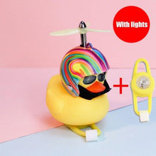 Load image into Gallery viewer, Normal Airscrew Helmet Standing Duck Broken Wind Small Yellow Duck Bike Motor Riding Cycling Lights Bicycle Accessories Rubber Yellow Duck Toy Bike Ornaments Yellow Duck With Proper Helmet Cool Decorations