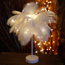 Load image into Gallery viewer, Novelty Feather Night Light Remote Fairy Copper Lamp for Home Living Room Bedroom Bedside Backlight Party Wedding Decoration Cute Study Lamps for Bedroom Décor
