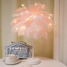 Load image into Gallery viewer, Novelty Feather Night Light Remote Fairy Copper Lamp for Home Living Room Bedroom Bedside Backlight Party Wedding Decoration Cute Study Lamps for Bedroom Décor