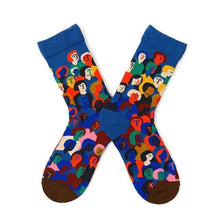 将图片加载到图库查看器,Novelty Happy Funny Women Graphic Short Socks Socks Combed Out Of Pure Cotton Art Abstract Oil Painting Socks French Style Crew Socks For Men And Women