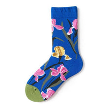 将图片加载到图库查看器,Novelty Happy Funny Women Graphic Short Socks Socks Combed Out Of Pure Cotton Art Abstract Oil Painting Socks French Style Crew Socks For Men And Women