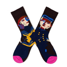 将图片加载到图库查看器,Novelty Happy Funny Women Graphic Short Socks Socks Combed Out Of Pure Cotton Art Abstract Oil Painting Socks French Style Crew Socks For Men And Women