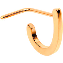 Load image into Gallery viewer, 20G Rose Gold Tone Faux Hoop L Shaped Nose Ring