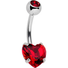 Load image into Gallery viewer, Clear Red CZ Gem Love is in the Air Dangle Belly Ring