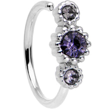Load image into Gallery viewer, 5/16 Purple CZ Gem Fashion Fusion Seamless Circular Ring