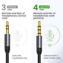 Load image into Gallery viewer, Nylon Braid 4 Poles 3.5MM Audio Aux Cable Jack For Headphone Speaker Line Car PC Mp3 Mp4