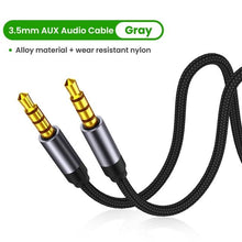 Load image into Gallery viewer, Nylon Braid 4 Poles 3.5MM Audio Aux Cable Jack For Headphone Speaker Line Car PC Mp3 Mp4