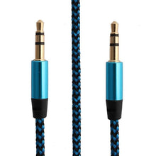 Load image into Gallery viewer, Nylon Braided 1m 3.5 mm Aux Audio Cable Jack For Mobile Car Headphones Speakers