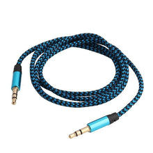 Load image into Gallery viewer, Nylon Braided 1m 3.5 mm Aux Audio Cable Jack For Mobile Car Headphones Speakers