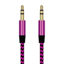 Load image into Gallery viewer, Nylon Braided 1m 3.5 mm Aux Audio Cable Jack For Mobile Car Headphones Speakers