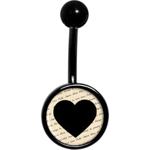 将图片加载到图库查看器,Love Letter Black Heart Black Belly Ring