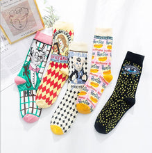 Load image into Gallery viewer, Occident Fashion Colorful Print Socks Women with Mushroom Spring Woman Socks Breathable Cotton Socks For Women