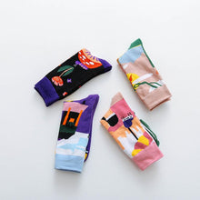 Load image into Gallery viewer, Occident Fashion Colorful Print Socks Women with Mushroom Spring Woman Socks Breathable Cotton Socks For Women