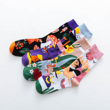 Load image into Gallery viewer, Occident Fashion Colorful Print Socks Women with Mushroom Spring Woman Socks Breathable Cotton Socks For Women