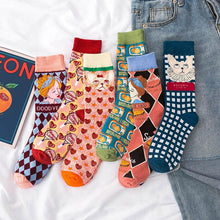 Load image into Gallery viewer, Occident Fashion Colorful Print Socks Women with Mushroom Spring Woman Socks Breathable Cotton Socks For Women