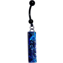Load image into Gallery viewer, Druzy Bermuda Blue Belly Ring Created with Crystals