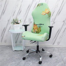Load image into Gallery viewer, Office Computer Gaming Chair Covers Stretch Spandex Armchair Gamer Seat Cover Printed Household Racing Desk Rotating Slipcovers Soft Fit Universal Desk Rotating Chair Slipcovers, Removable Washable Anti-Dust Spandex Chair Protector Cover With Zipper