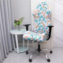 Load image into Gallery viewer, Office Computer Gaming Chair Covers Stretch Spandex Armchair Gamer Seat Cover Printed Household Racing Desk Rotating Slipcovers Soft Fit Universal Desk Rotating Chair Slipcovers, Removable Washable Anti-Dust Spandex Chair Protector Cover With Zipper